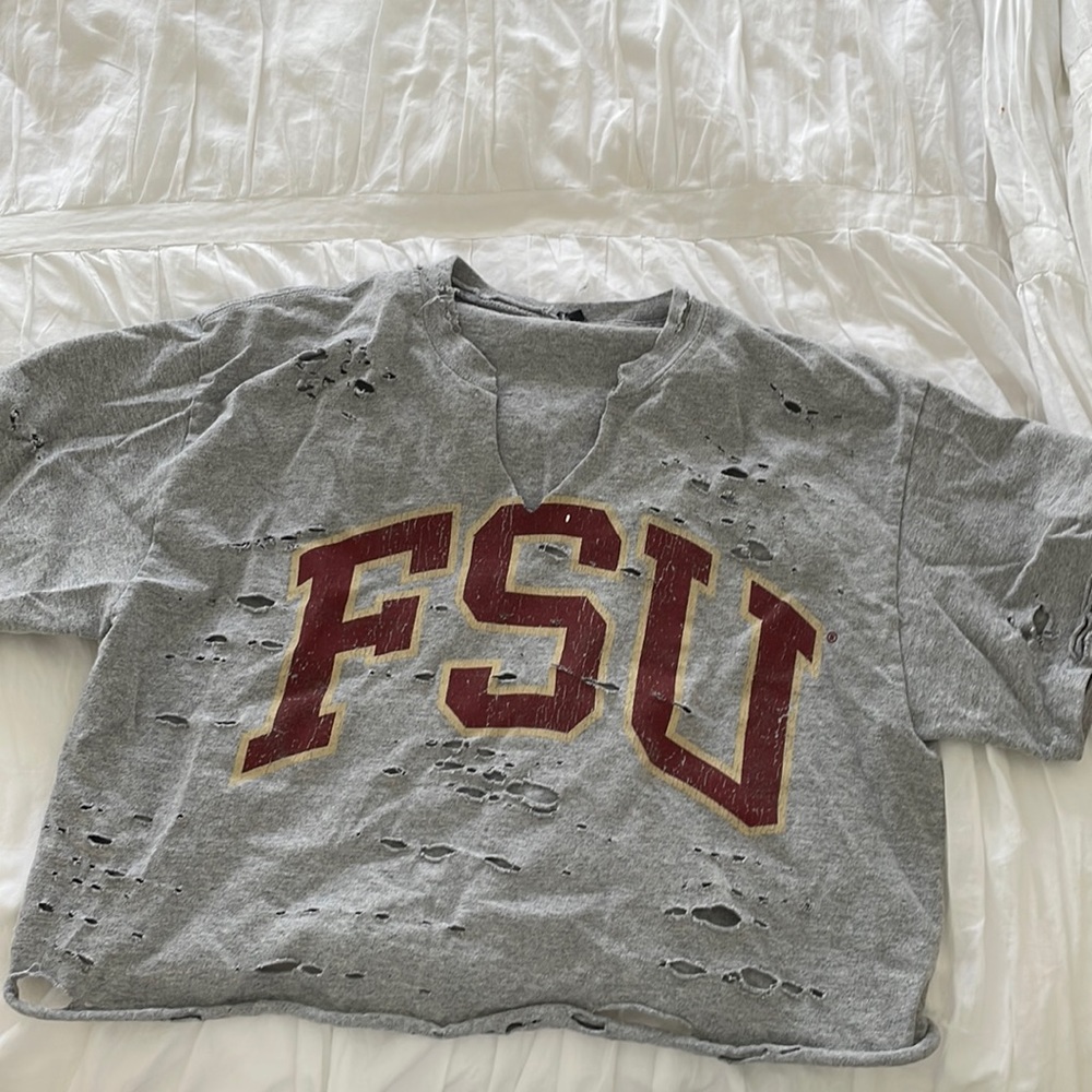 Florida State University ripped cropped top S